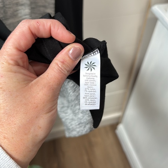 Athleta Black Heathered Gray Two Tone CityScape Ponte Knit Sheath Dress Large - Picture 8 of 9